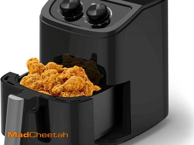 Lot 74-12510404 - OSTBA 2.5QT Air Fryer for 1-2 People, Small Air Fryer with 6 Menu Options, Dual Knob Manual Temp &am...