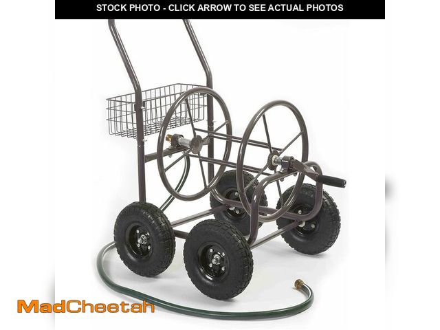 Lot 74-14204421 - Liberty Garden Residential Grade Four Wheel 250 Foot Capacity Steel Frame Water Hose Reel Cart with ...