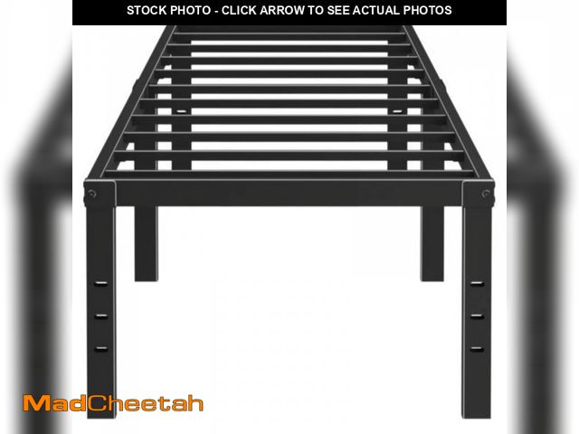 Lot 74-12490165 - Mavesmog 18 Inches Twin Size Bed Frames, Heavy Duty Metal Twin Size Platform Metal Bed Frame for Adu...