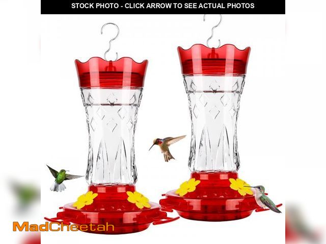Lot 74-12437388 - Hummingbird Feeders for Outdoors Hanging, BOLITE Glass Hummingbird Feeder, 4 Bee Guard Feeding Ports...