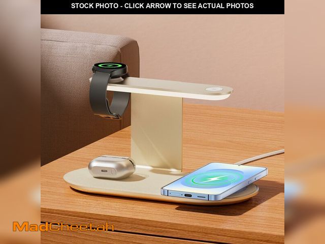 Lot 74-13627650 - Metal Wireless Charging Station for Samsung/Android Charger,4 in 1 Nightstand Watch Charger Charging...