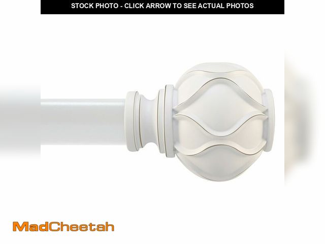 Lot 74-13550237 - White Curtain Rod for Windows 66 to 120 Inches(5.5-10ft), 1" Diameter Heavy-Duty Adjustable Decorati...
