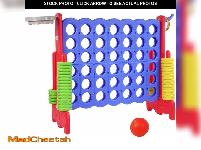 Lot 74-13041319 - Elevon Giant 4-to-Score Game Set, 4-in-A-Row Jumbo w/Basketball Hoop, Ring Toss, 42 Jumbo Rings &amp...