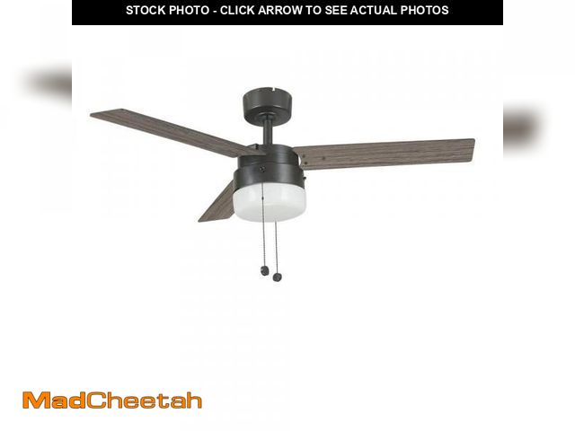 Lot 74-12491993 - (MISSING LIGHT COVER) Hampton Bay Montgomery II 44 in. Indoor Oil Rubbed Bronze Ceiling Fan with Lig...