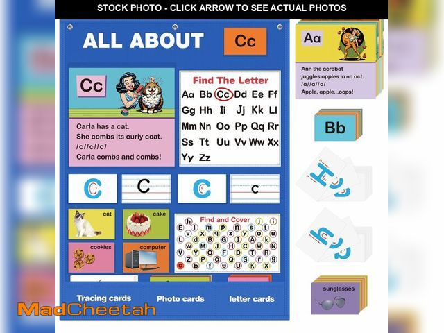 Lot 74-12600154 - Alphabet Learning Pocket Chart, Alphabet Wall Chart for Toddlers 1-3, Handwriting Practice Letter Tr...