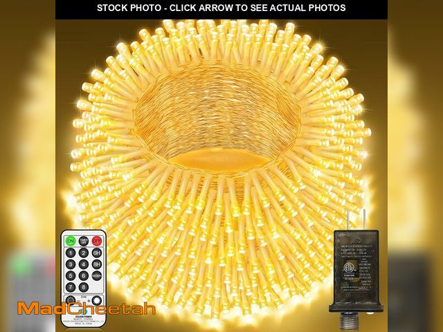 Lot 74-14472018 - 200 FT 500 LED Christmas Lights Outdoor Fairy Lights Plug In Extra Long String Lights Clear Wire Wat...