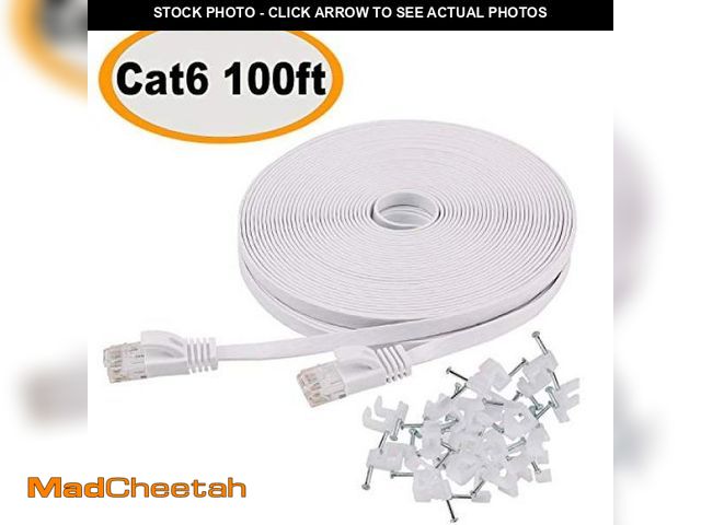 Lot 74-12327751 - *SEE DETAILS* Jadaol Cat 6 Ethernet Cable 100 ft, Outdoor &amp; Indoor 10Gbps Support Cat8 Cat7 Netw...