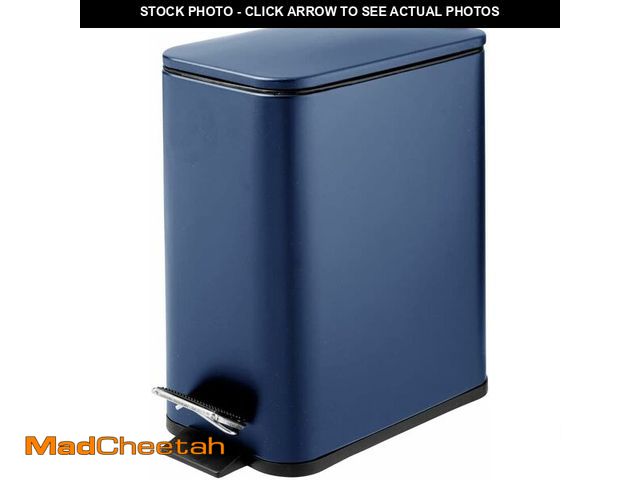 Lot 74-12680162 - mDesign Rectangular Pedal Bin Ã¢â¬â 5 L Metal Waste Bin with Pedal, Lid and Plastic Bucket Insert...