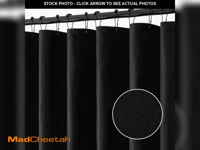 Lot 74-12047592 - ANRODUO Black Extra Long Fabric Shower Curtain, 84 Inch Linen Textured Heavy Duty Cloth Shower Curta...