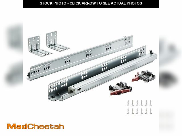 Lot 74-12784581 - VEVOR 6 Pairs 18 Inch of 15 18 21 Inch Soft Close Bottom Mount Drawer Slides, Heavy Duty Ball Bearin...