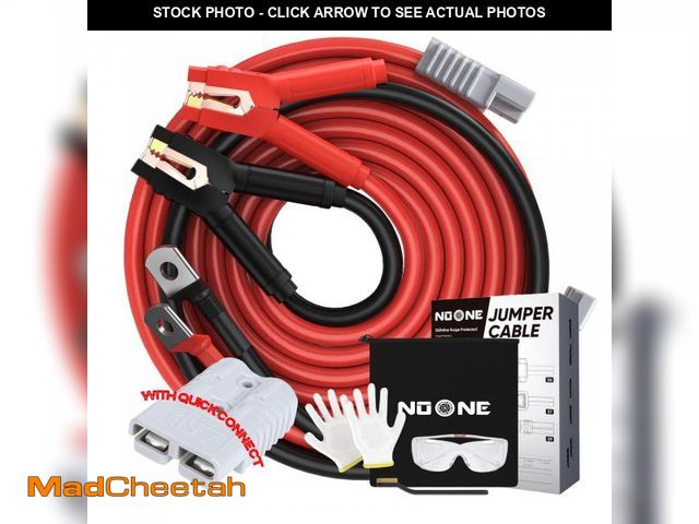Lot 74-12440234 - NOONE Booster Jumper Cables Heavy Duty 2/0 Gauge 30 FT 1500 AMP with Quick Connect Plugs for Truck S...