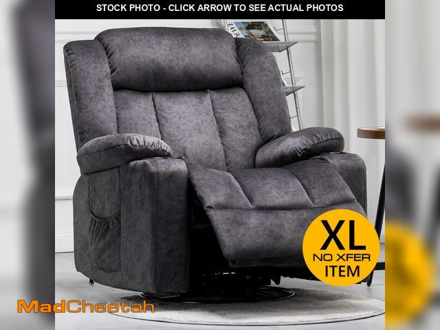 Lot 74-12819912 - COMHOMA Recliner Chair,360ÃÂ° Swivel Rocker Glider Recliners with Cup Holders, Upholstered Fabric R...