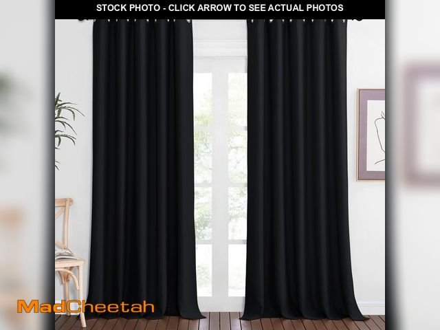 Lot 74-13952791 - NICETOWN Blackout Curtain Panel 90" Long for Living Room - Light Reducing Thermal Insulated Solid Gr...