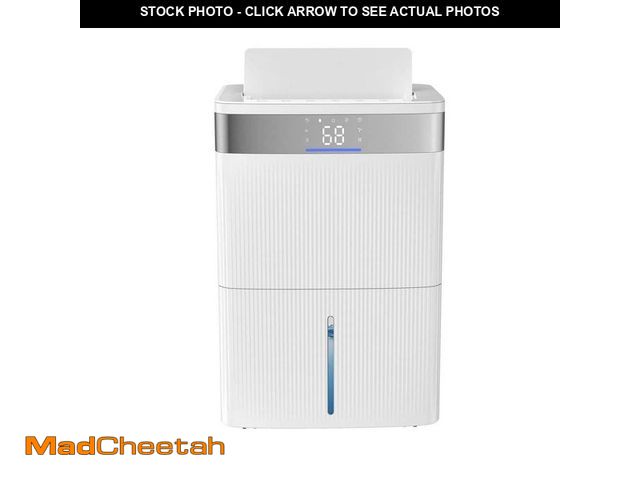 Lot 74-14466549 - cadeninc 80 pt. 4500 sq. ft. for Home and Basement Dehumidifier with 3.28 ft. Drainage Pipe and Low ...