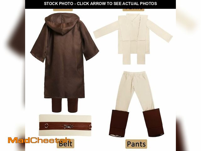 Lot 74-12603822 - Hqroidd Boys Knight Costume Role Play Master Cloak Outfits Tunic Hooded Cape Uniform Robe Pants Belt...