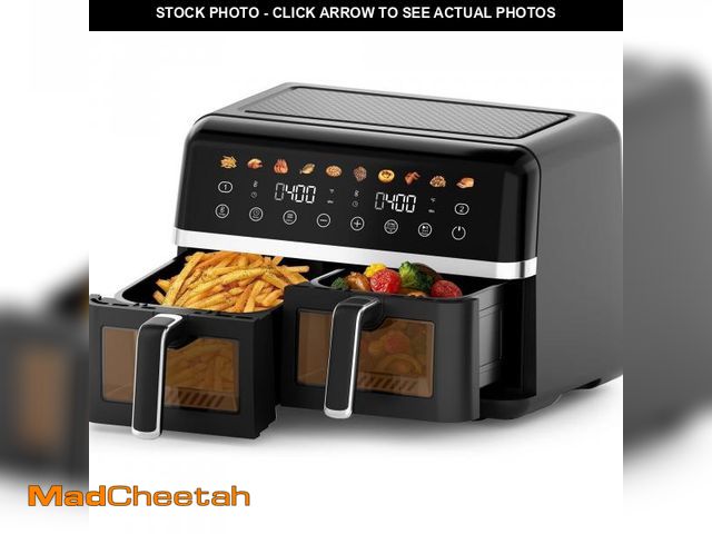 Lot 74-12512741 - WHALL Digital Air Fryer Oven - 2 Independent 5 Qt Baskets, View Window, 1800W - UNUSED