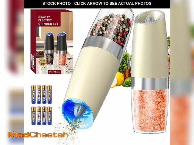 Lot 74-13959102 - CIRCLE JOY Gravity Electric Salt and Pepper Grinder Set Automatic Salt and Pepper Grinder Set with L...