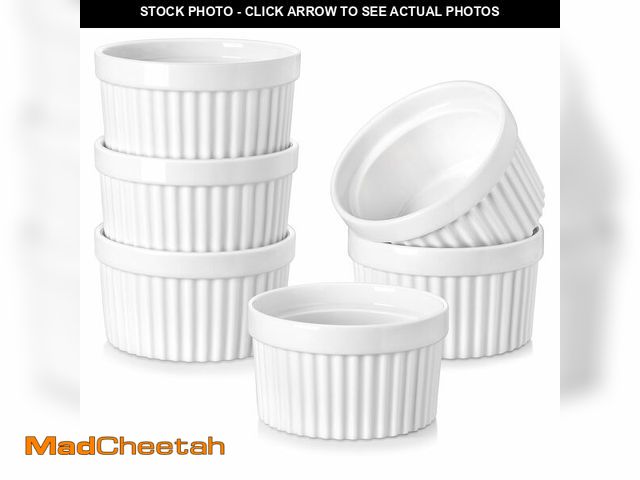 Lot 74-13627439 - MALACASA Ramekins 10 oz Oven Safe, Porcelain Creme Brulee Ramekins Pudding Custard Cups Large Cerami...