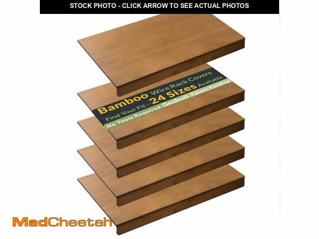 Lot 74-13753193 - Gashell Wire Shelf Covers, Bamboo Wire Rack Covers for Pantry, Closet (5pcs, 40" W x 16" D) - UNUSED