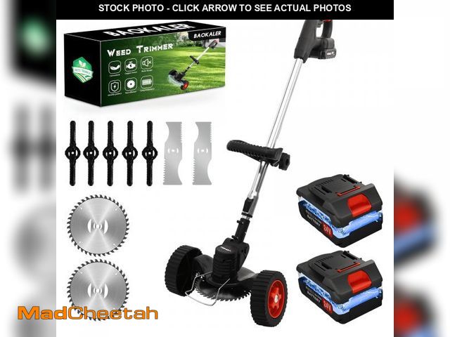 Lot 74-12511785 - BAOKALER Cordless Electric Weed Wacker String Trimmer, with 3 Types of Blades and Adjustable Handle ...