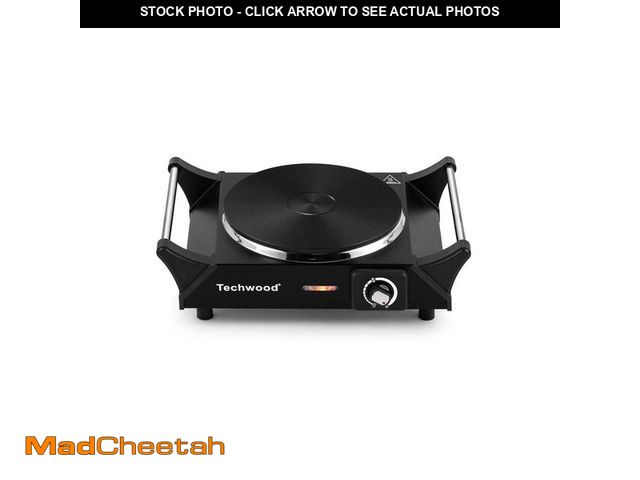 Lot 74-13662685 - Elexnux Portable Single Burner 7.6 in. Black Electric Stove 1500-Watt Hot Plate with Anti-scald hand...