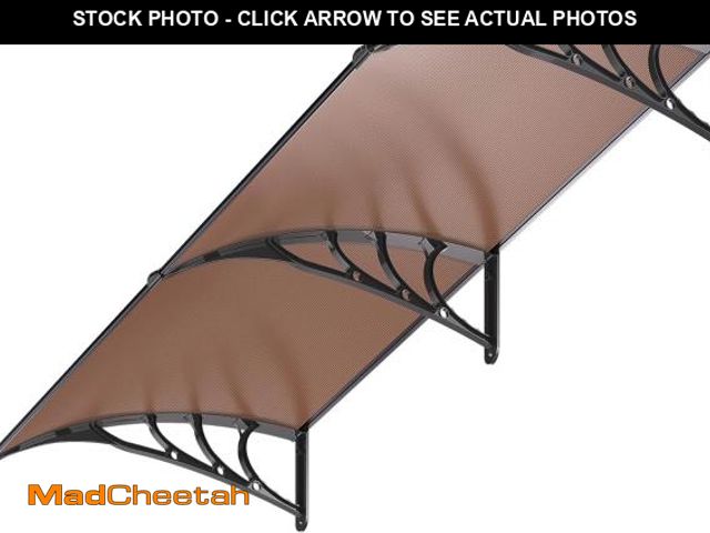 Lot 74-12156054 - SPECSTAR Polycarbonate Window Door Awning Canopy Brown with Black Bracket 40 Inch x 80 Inch - UNUSED
