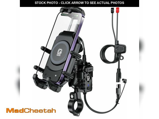 Lot 74-12970216 - BRCOVAN Motorcycle Phone Mount Holder with Qi 15W Wireless Charger &amp; 30W PD/USB-C Fast Charging ...