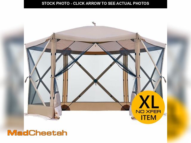 Lot 74-13123563 - EVER ADVANCED Pop Up Gazebo Screen House Tent for Camping 11.5 ft for 8-10 Person Instant Canopy She...