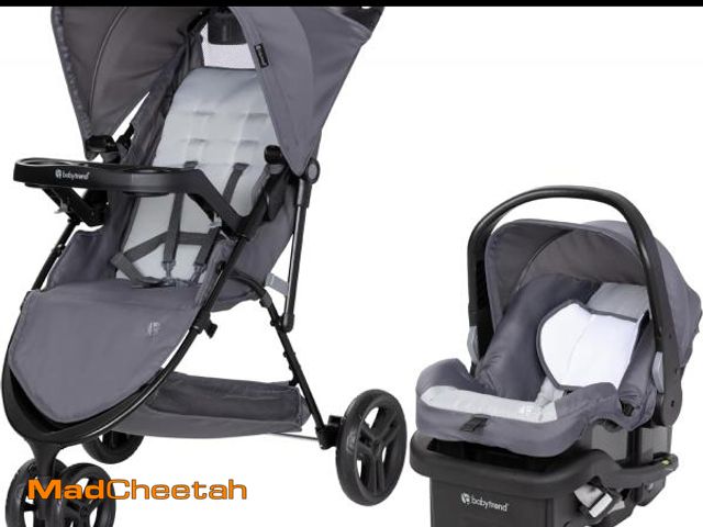 Lot 74-12169685 - Baby Trend Venture 3-Wheel Stroller Travel System, Stellar Grey - UNUSED