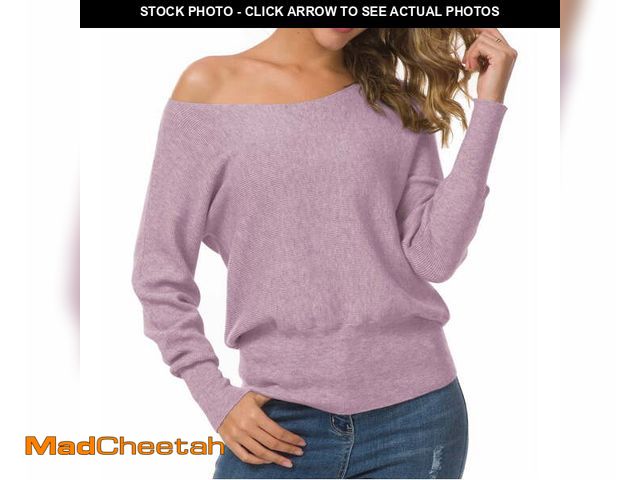 Lot 74-14421694 - Anygrew Womens Off Shoulder Sweater Pullover Sweater For Women Knit Jumper,Red - UNUSED