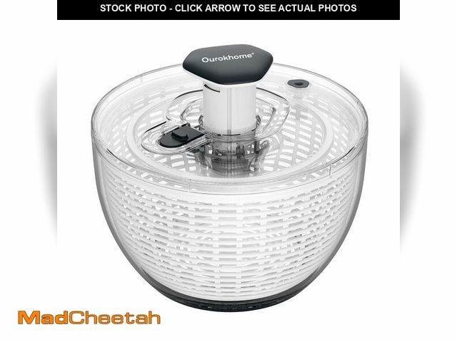 Lot 74-14479367 - Ourokhome 6.3 QT Salad Spinner with Fully Removable Lid, Large Lettuce Dryer with One-Hand Press Pum...