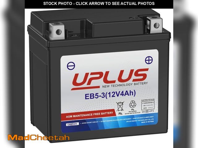 Lot 74-14273588 - UPLUS YTX5L-BS ATV Motorcycle Battery, EB5-3 Maintenance Free 12V 4Ah SLA Batteries Scooter AGM Batt...