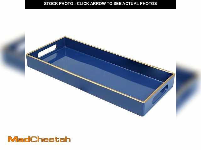 Lot 74-14269415 - Leemxiiny Blue Bathroom Vanity Tray for Countertop, Small Plastic Toilet Tank Versatile Storage &amp...
