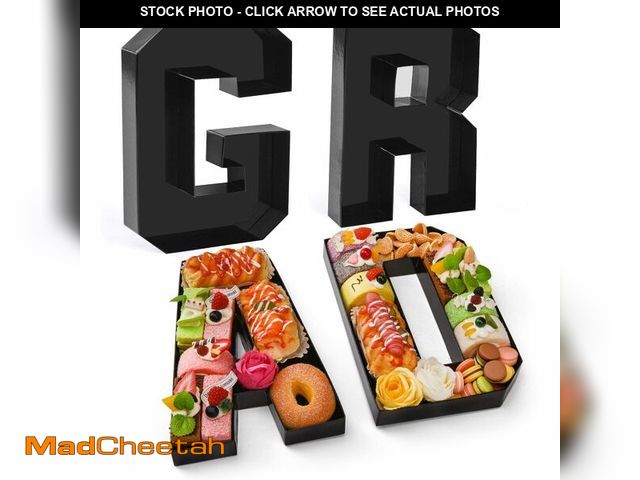 Lot 74-14425208 - Datyiiha GRAD Set Cardboard Letter for Charcuterie 10.2'' Black Grad Fillable Tray Charcuterie Paper...
