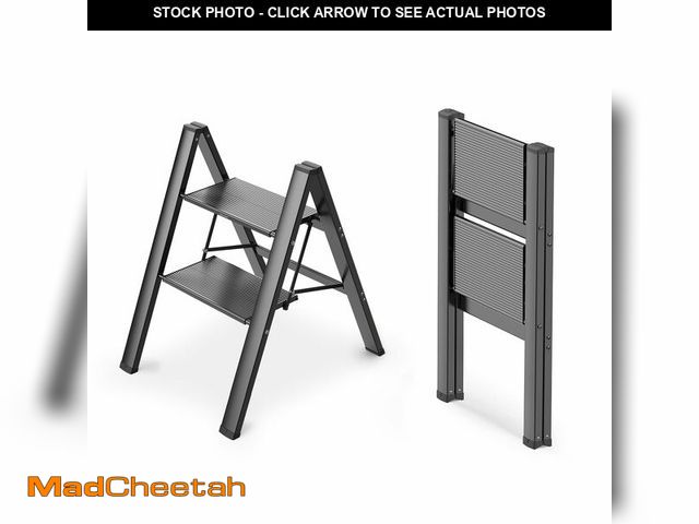 Lot 74-12898933 - WOA WOA 2 Step Ladder, Foldable Step Stool, Aluminum Lightweight Ladder for Home Kitchen Closet, Ant...