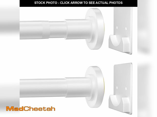 Lot 74-13959285 - CorkLatta White Shower Curtain Rod,1 Inch Diameter Stainless Steel Adjustable Spring Tension Rods 32...