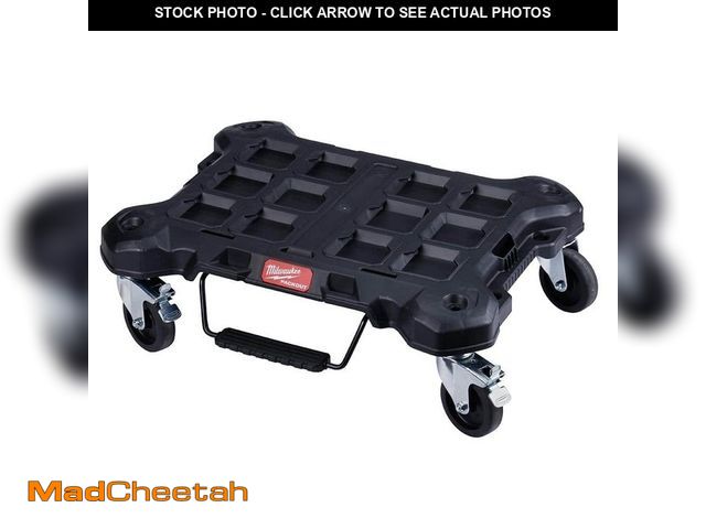 Lot 74-12674192 - Milwaukee PACKOUT Dolly 24 in. x 18 in. Black Multi-Purpose Utility Tool Cart - USED