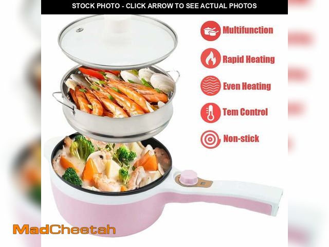 Lot 74-12834584 - FAMKIT 1.8L Electric Cooking Pot, 2 Power Electric Hot Pot with Steamer, Portable Multifunctional No...