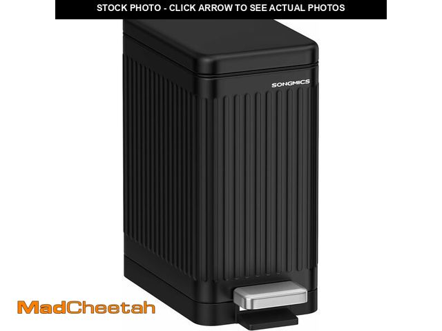 Lot 74-12633342 - SONGMICS Bathroom Trash Can, 2.6-Gallon (10 L) Trash Bin with Lid, Slim for Small Spaces, Stainless ...