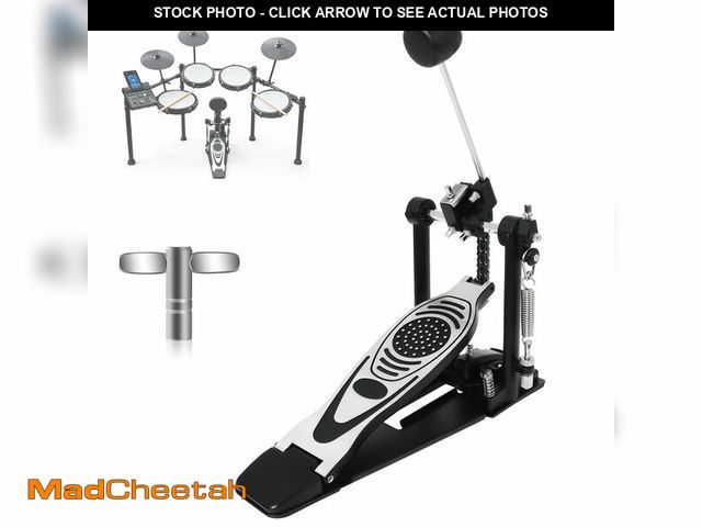 Lot 74-13772896 - Bass Drum Pedal,Double Chain Drive Kick Pedal with Adjustable Spring &amp; Beater Angle, Heavy-Duty ...