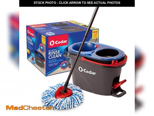 Lot 74-12536372 - (MISSING MOP STICK) O-Cedar RinseClean Clean Water Spin Mop and Bucket System | Clean with Clean Wat...