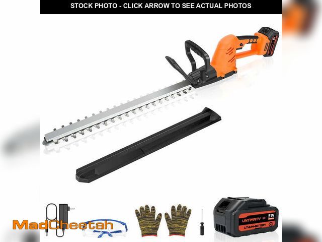 Lot 74-12778901 - Hedge Trimmer Cordless, UNTIMATY 21V Electric Hedge Trimmer with 3.0Ah Battery and Charger for Bush ...