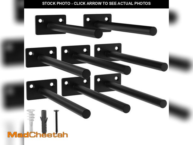 Lot 74-12558272 - Angel Sar 6 in. Floating Shelf Bracket, Hidden Brackets for Wood Shelf (8-Pack) - UNUSED