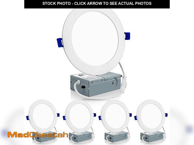 Lot 74-14478398 - Meconard 4 Pack 6 Inch Ultra-Thin LED Recessed Ceiling Light, 3000K/4000K/5000K Selectable, Dimmable...