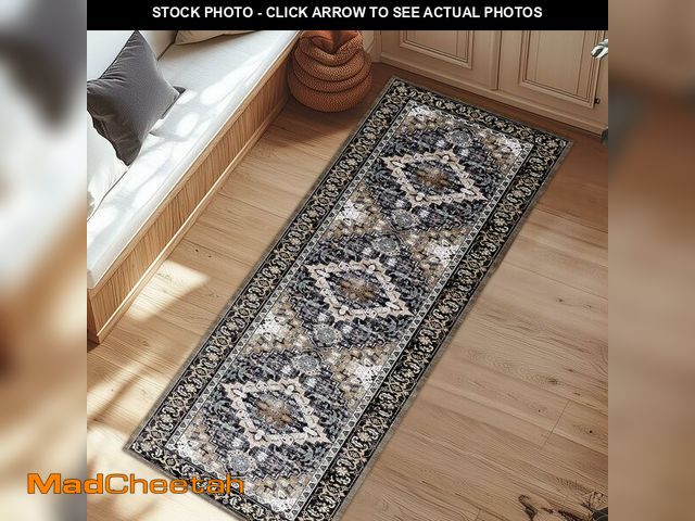 Lot 74-14336445 - Lessymo 2 x 6 Runner Rug,Machine Washable Area Rugs Boho Faux Wool Low Pile Area Rug for Bedroom, Fl...