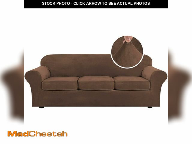 Lot 74-14297692 - H.VERSAILTEX Velvet 4 Piece High Stretch Sofa Slipcover Cover Furniture Protector Form Fit Luxury Th...
