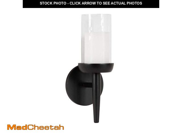 Lot 74-13770814 - Kate and Laurel Shae Black Wood Wall Sconce - UNUSED