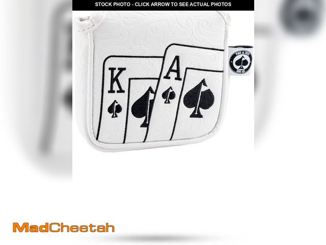 Lot 74-12330565 - Pins &amp; Aces Royal Flush Head Cover - Premium, Hand-Made Leather Headcover - Ace of Spades &amp; ...