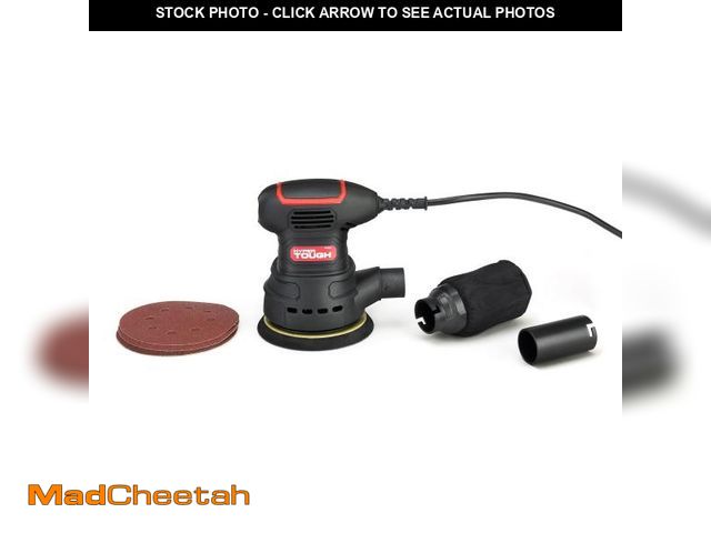 Lot 74-12536861 - Hyper Tough 2.5 Amp Corded 5 inch Orbital Sander with Dust Bag, Vacuum Hose Adapter &amp; 3 Sanding ...
