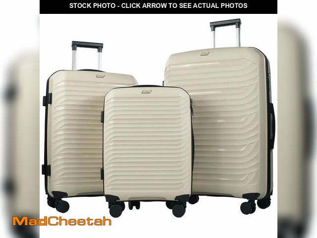 Lot 74-14216003 - Travelhouse 3 Piece Hardshell Luggage Set Hardside Lightweight Suitcase with Lock Spinner Wheels.(Wh...